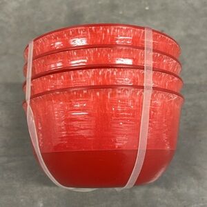 Tommy Bahama Set Of 4 Red Speckle Melamine Bowls New Christmas